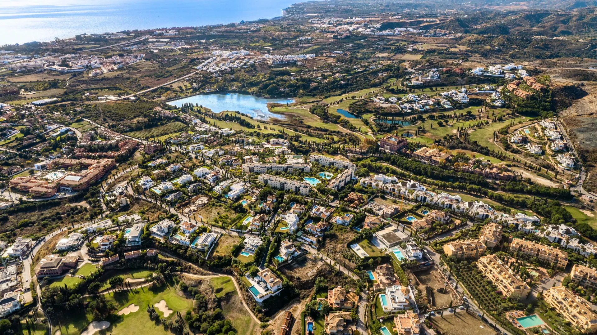 Los Flamingos area birdview in Estepona